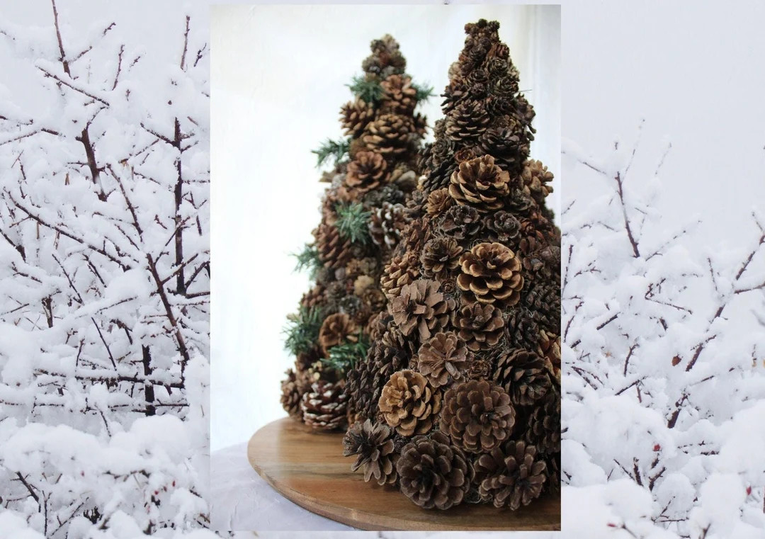 Pinecone Tree Nature Inspired Centerpiece Cabin Décor Winter Topiary Tree Pick Your Size Single ... | Etsy (US)