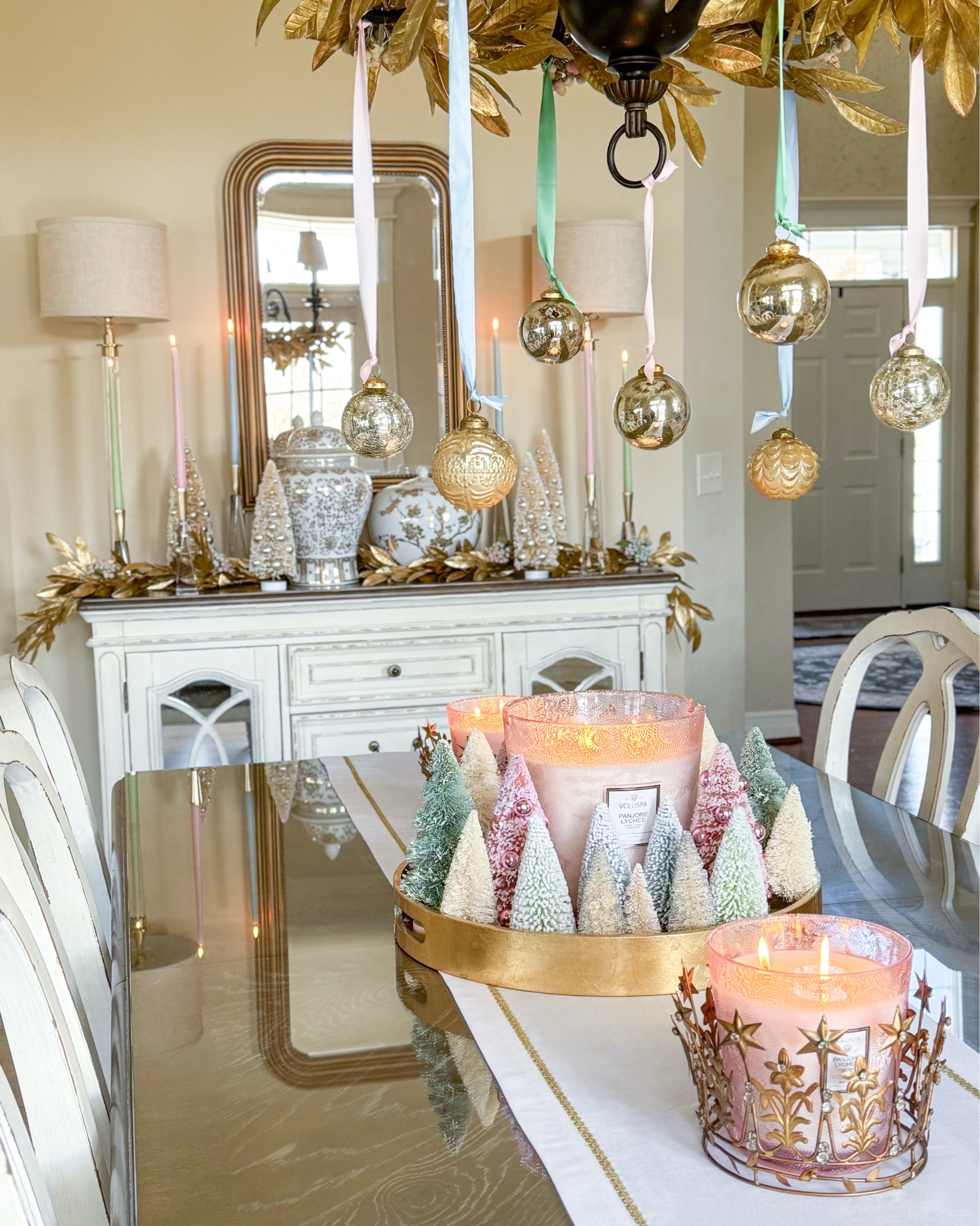 Christmas centerpiece idea

Gold Christmas decor, pinkmas, pink Christmas, Voluspa, bottle brush trees, sisal trees, kitchen decor, dining room decor, Christmas entertaining, gold ginger jar, buffet styling, Christmas kitchen 

#LTKHoliday #LTKHome #LTKGiftGuide