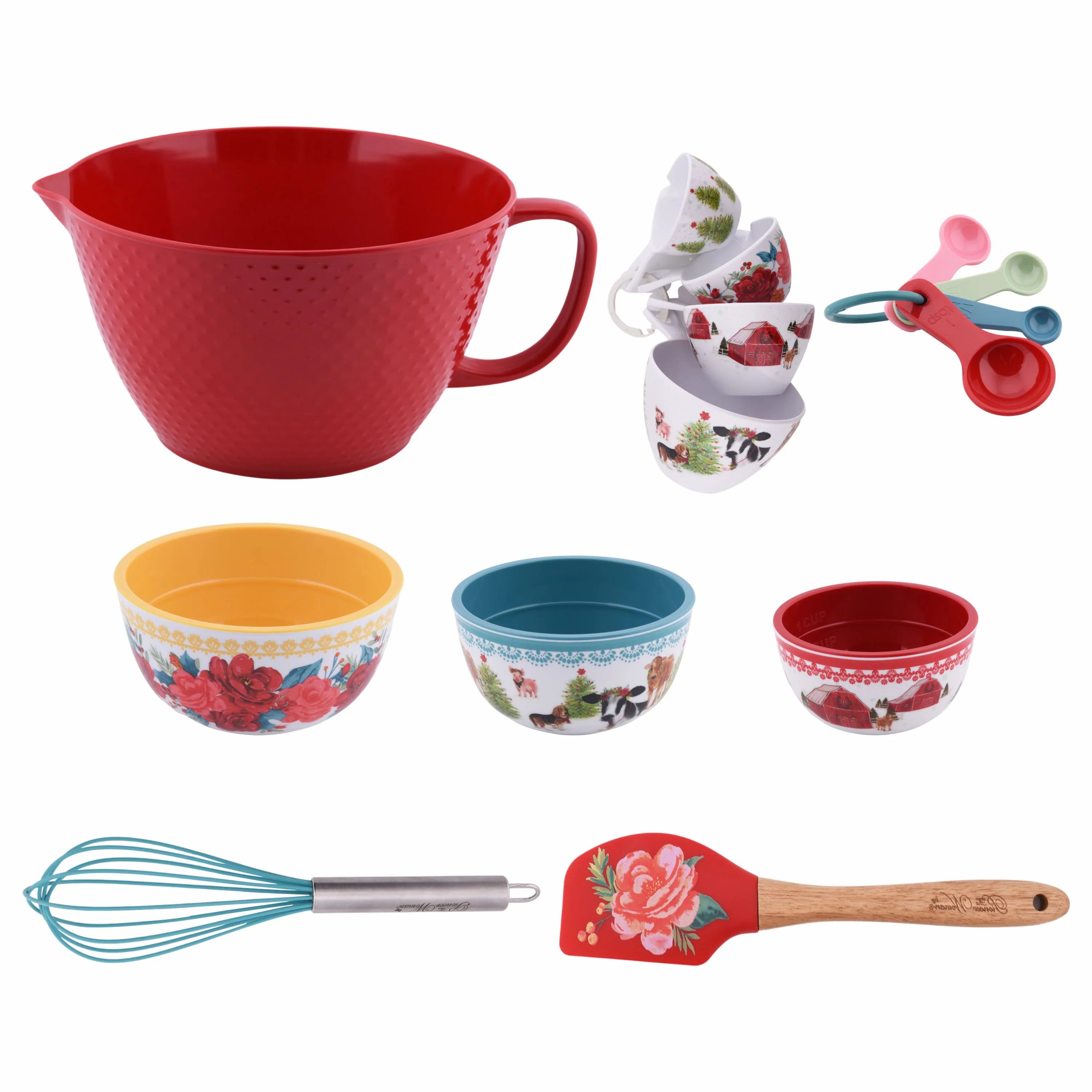 The Pioneer Woman Floral 14-Piece Melamine Baking Set - Walmart.com | Walmart (US)