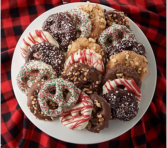 Landies Candies 24 Piece Double Drenched Pretzels in a Holiday Box - QVC.com | QVC