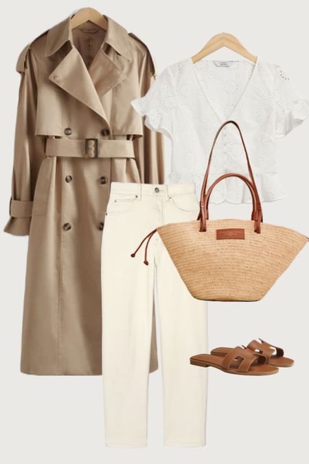 Woven bag outfit with white jeans 

#LTKSeasonal #LTKover40 #LTKstyletip