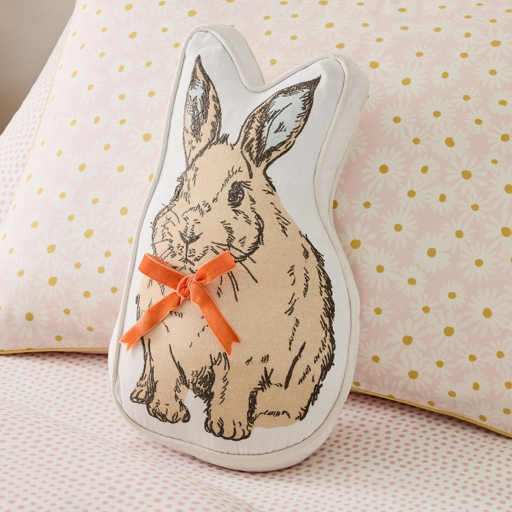 Pink Chicken Bunny-Shaped Pillow | West Elm (US)