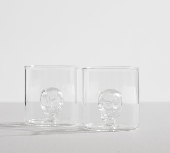 Glass Skull Double Shot Glasses - Set of 2 | Pottery Barn (US)