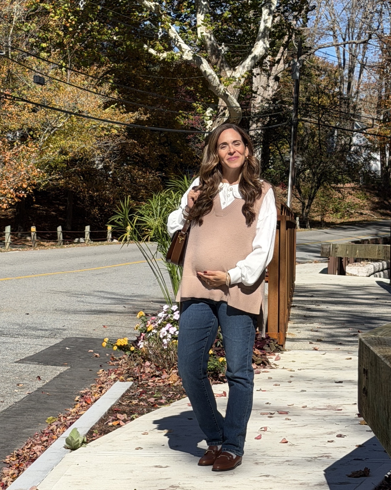 Loving this wide collar thermal top it’s so comfortable and I found a really inexpensive version of the Free People one (linked both!) I styled the look with my new loafers and maternity Mom jeans and fave chocolate brown Gucci purse for fall. My little vest is fun and comfortable with my bump right now and dresses up any outfit 🍁🍂🤎

#LTKBump #LTKFindsUnder50 #LTKStyleTip