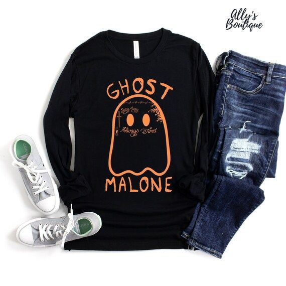 Ghost Malone Fall Season Shirt/Spooky Halloween Shirt/Cute Ghost Shirt/ Funny Halloween Shirt/Cut... | Etsy (US)