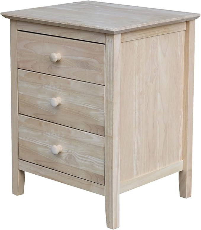 International Concepts 25" H Solid Wood Bedroom Nightstand with 3 Drawers Parawood Construction,D... | Amazon (US)