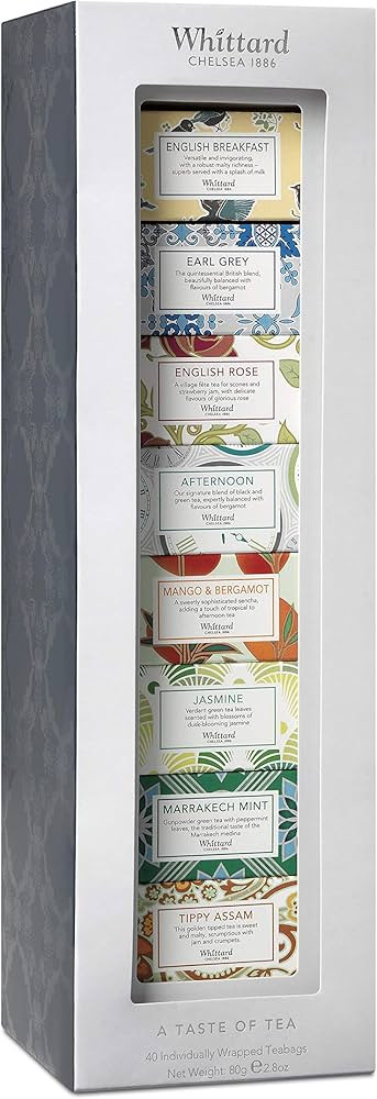 Whittard of Chelsea - Tea Discoveries: A Taste of Tea Gift Box - 4 Black, 3 Green & 1 Oolong Teab... | Amazon (US)