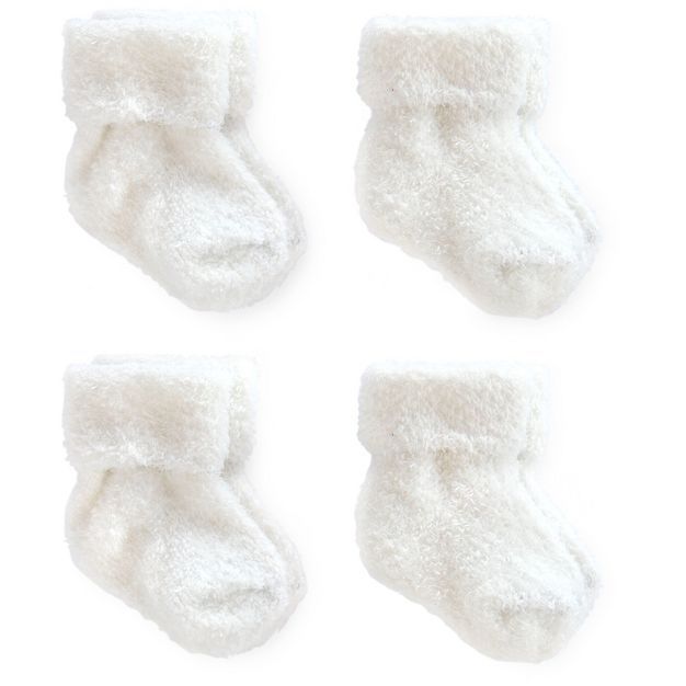 Baby 4pk Ankle Socks Set - Just One You™ made by carter's® White 0-3M | Target