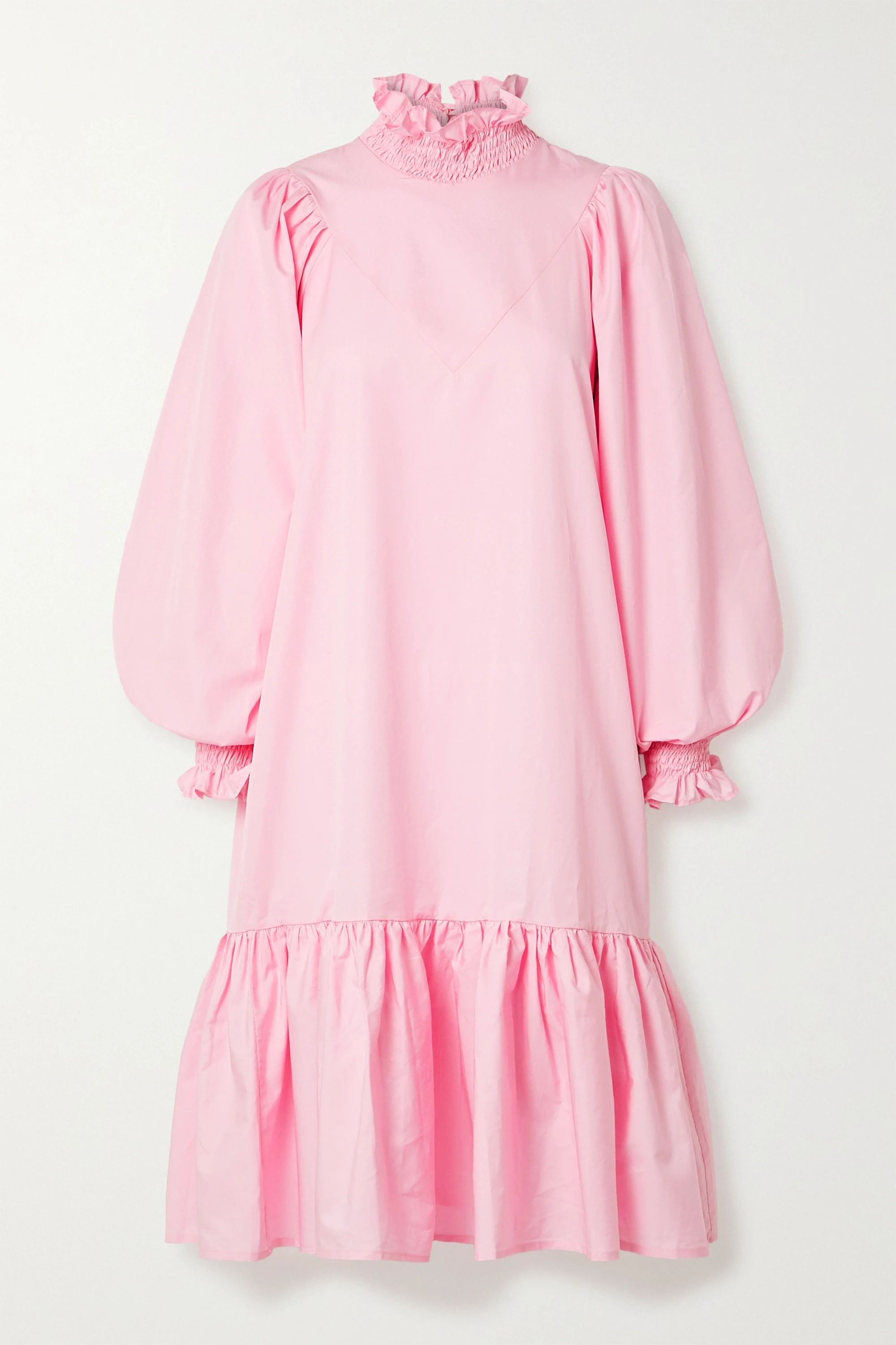 Ruffled smocked cotton-poplin dress | NET-A-PORTER (US)