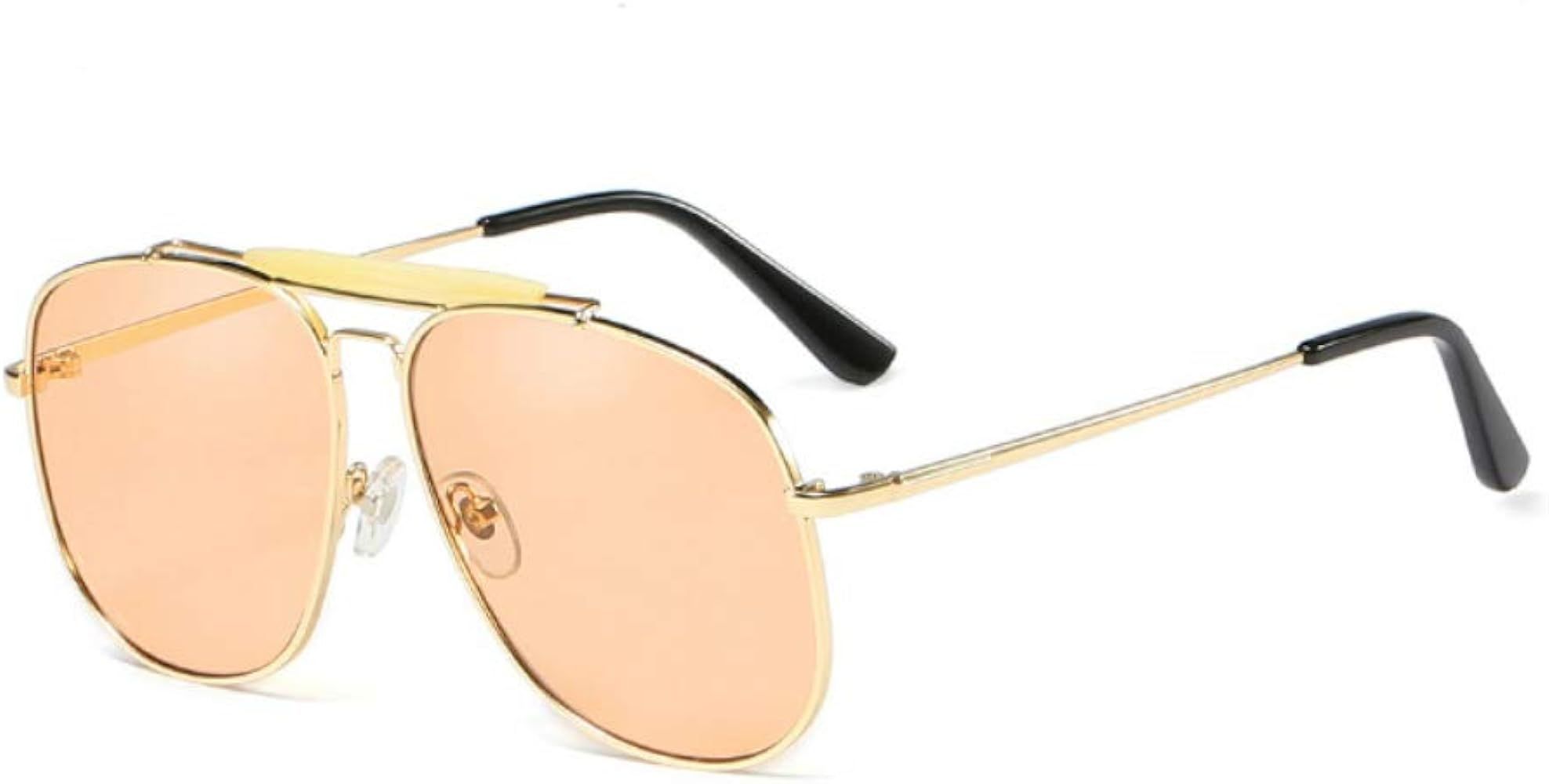 Freckles Mark Retro Sunglasses for Womens Mens Classic Double Bridge Aviator Sunglasses | Amazon (US)