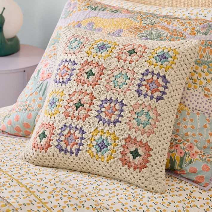 Kids Rainbow Crochet Pillow | West Elm (US)