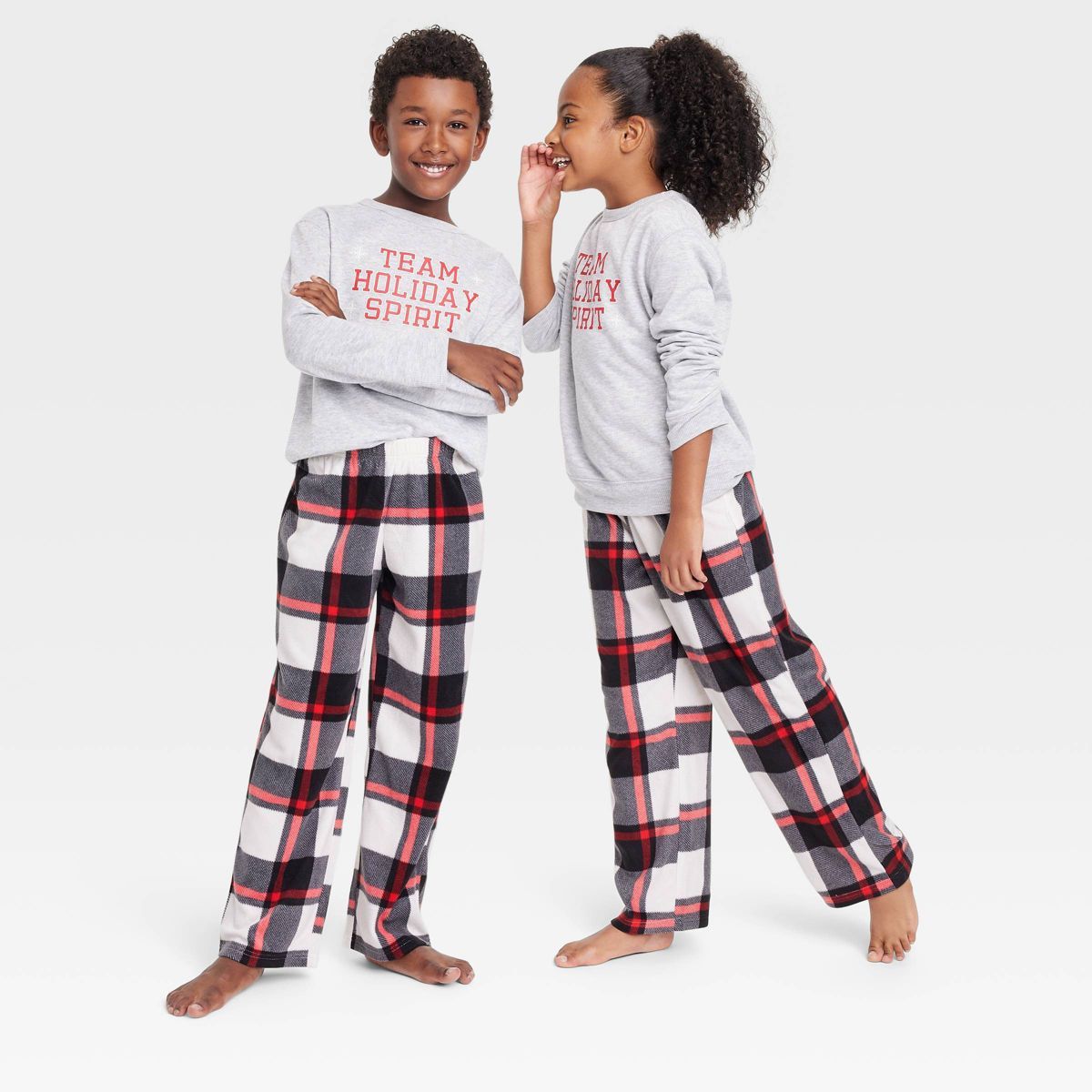 Kids' Buffalo Check Fleece Matching Family Pajama Pants - Wondershop™ Black | Target