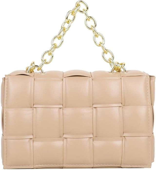 Women Crossbody Bag Weave Flap Bags for Women Leather Thick Chain Shoulder Messenger Bags Female ... | Amazon (US)