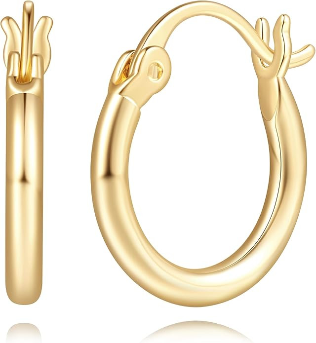 14K Gold Hoop Earrings for Women 14K Gold Earrings for Women Gold Hoops Earring for Womens Hoops ... | Amazon (US)