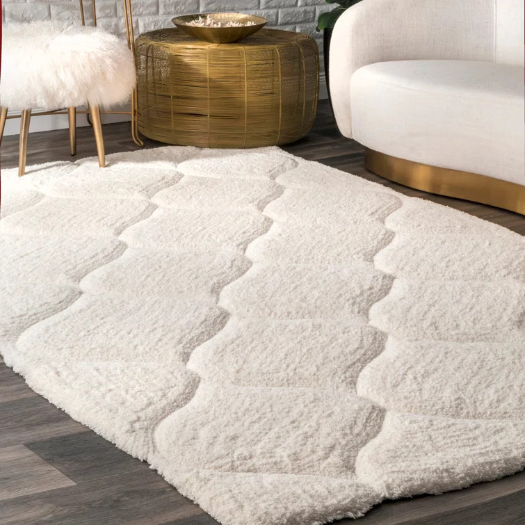 Isaiah Geometric Handmade White Area Rug | Wayfair North America