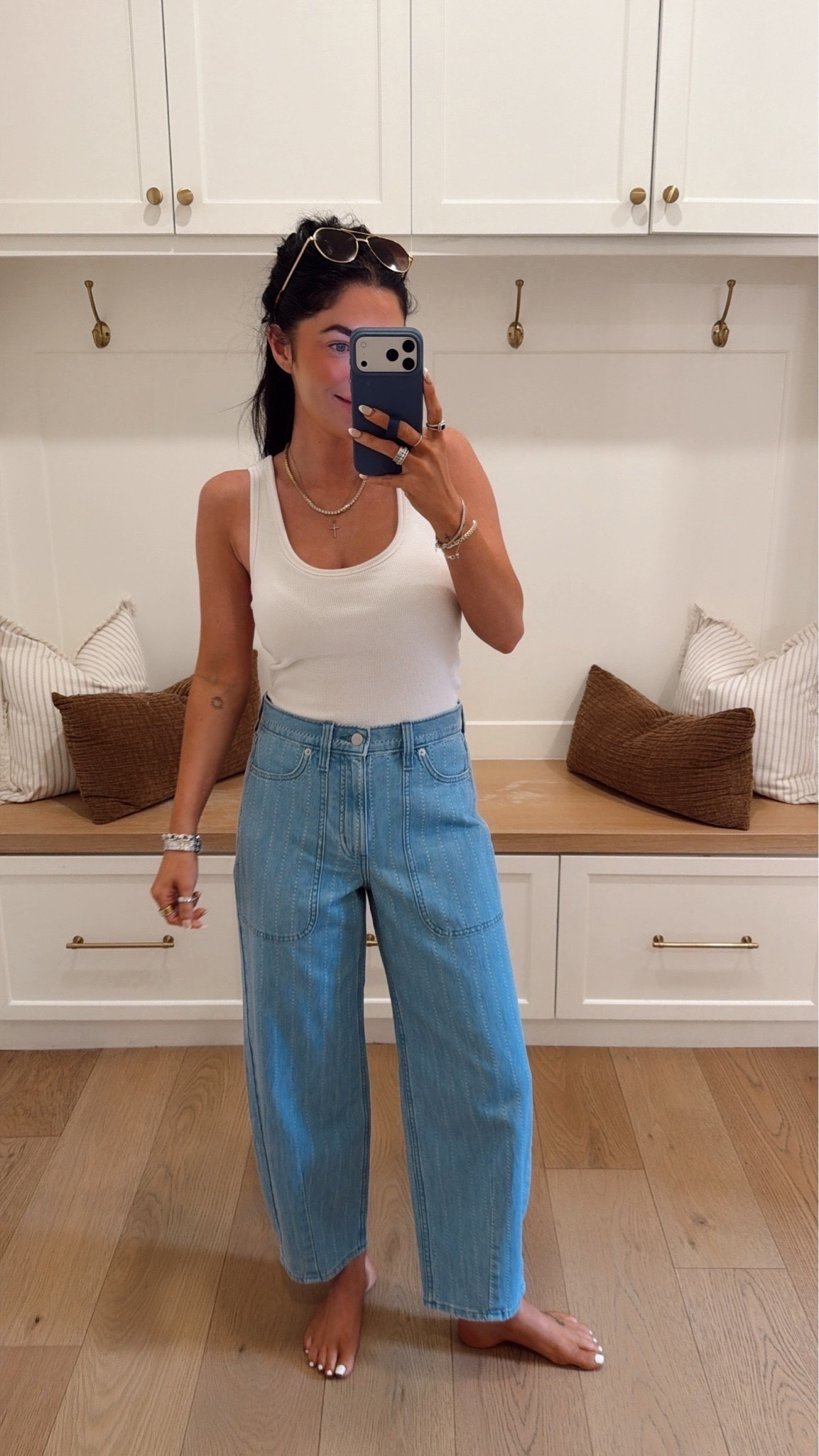 I’m usually a size 4 in most denim and I got a 2 in this pair and still have a little bit of room left over so I would definitely size down one!!

target finds, denim, jeans, casual outfits, Katy roach, livingmybeststyle

#LTKootd