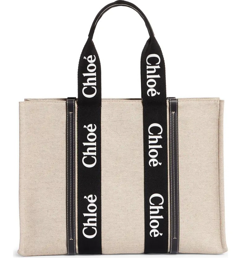 Large Woody Logo Strap Canvas Tote | Nordstrom