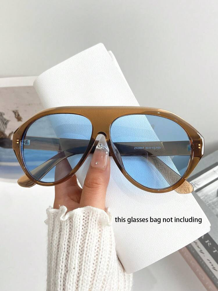 New Retro Big Frame Oversized Fashion Glasses, Fashionable Street Style Casual Beach Holiday Part... | SHEIN