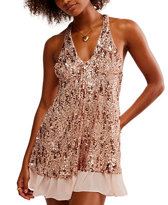 Free People Women's Knit Sequin Mini Dress - Macy's | Macy's