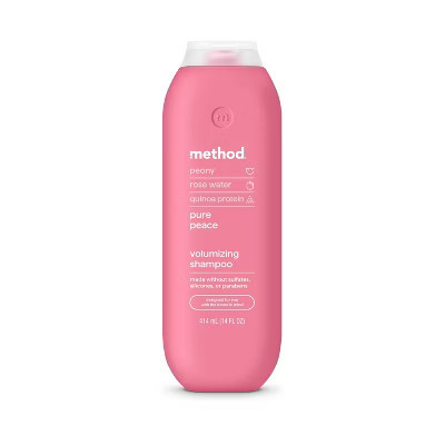 Method Pure Peace Volumizing Shampoo Sulfate & Silicone Free - 14 fl oz: Liquid, Peony Scent, All Hair Types, Paraben-Free | Target