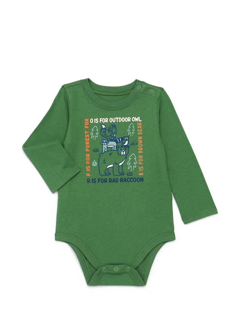 Garanimals Baby Boy Graphic Bodysuit with Long Sleeves, Sizes 0M-24M | Walmart (US)