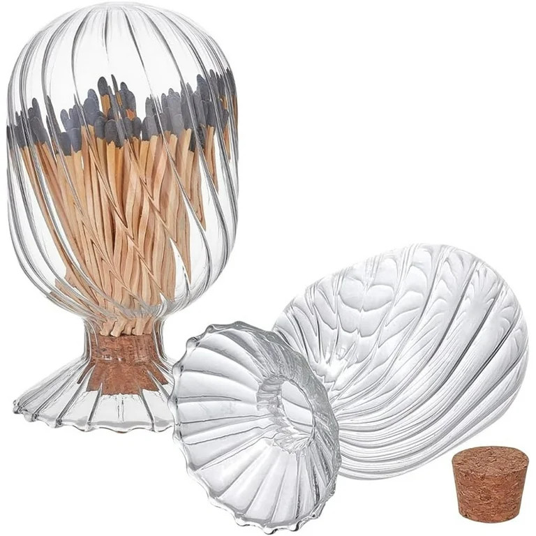 Tutuviw Match Cloche Glass with Cork Stopper,Helix Shaped Match Holder,Matches Cloche Decorative ... | Walmart (US)
