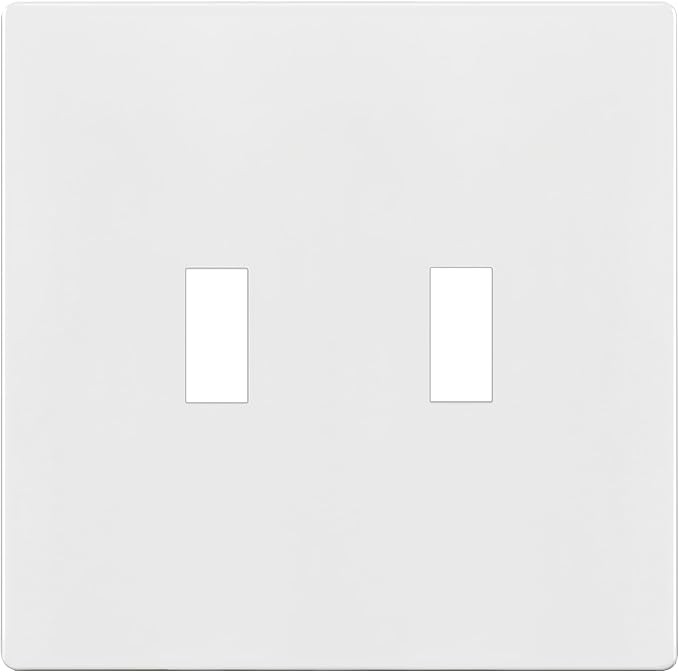 ENERLITES Screwless Double Toggle Switch Wall Plate, Child Safe Dual Light Switch Cover, Standard... | Amazon (US)