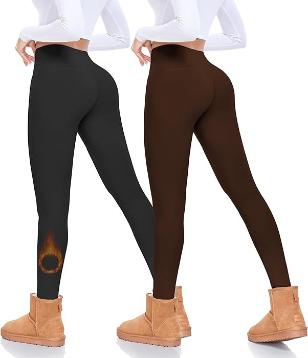 FULLSOFT Fleece Lined Leggings Women Tummy Control High Waisted Workout Winter Warm Soft Yoga Pan... | Amazon (US)