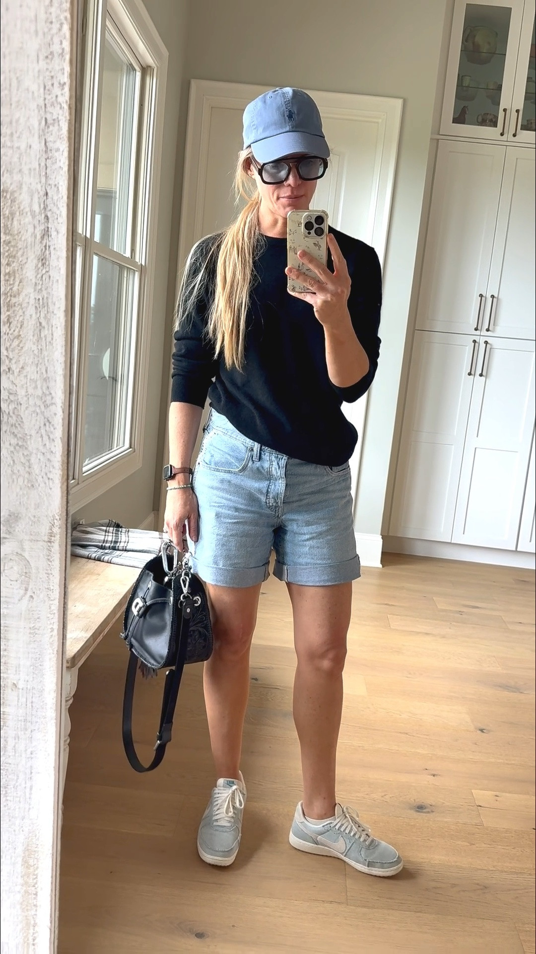 OOTD

Size
Reference 5’ 9” 140 lbs


Cashmere sweater - medium

Long denim shorts - 4
(Normally a 27/28)

Blue tennis shoes - sized up 1/2 size

Bag - double D Ranch


Outfit of the day. Volleyball mom outfit. Comfy shorts outfit.  Long denim cutoffs. Cute causal shorts outfit.

#LTKootd #LTKTall #LTKSaleAlert