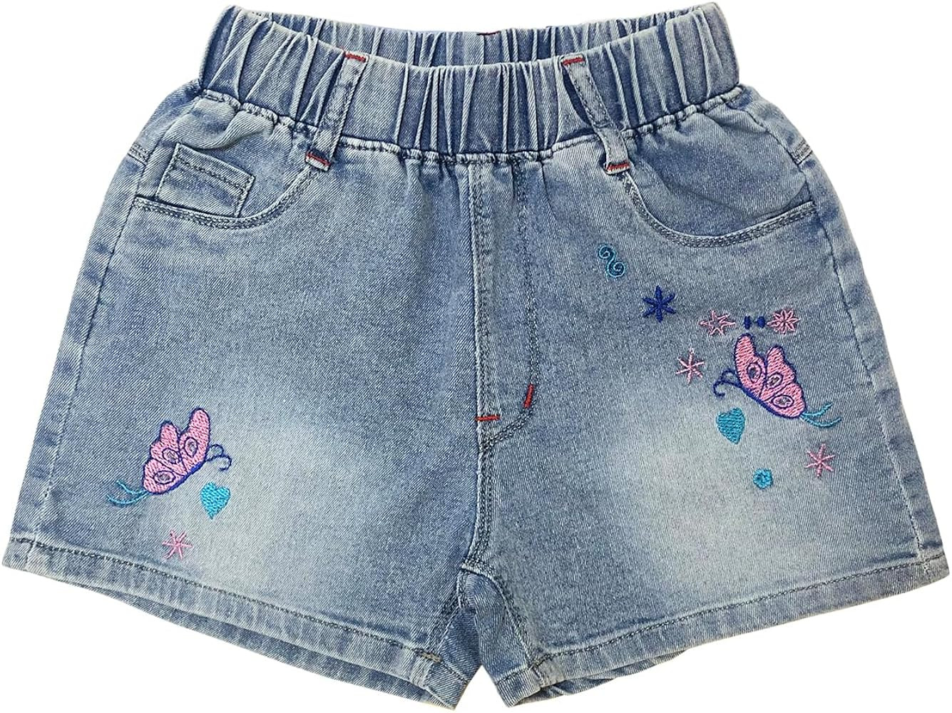 Peacolate 2-10Y Little&Big Girls Denim Summer Shorts Teens Elastic Short Jeans | Amazon (US)