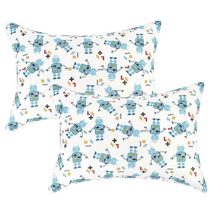IBraFashion Toddler Pillowcases for Boys and Girls Cute Robots 14x19 for 13x18, 12x16 Pillow 100%... | Amazon (US)