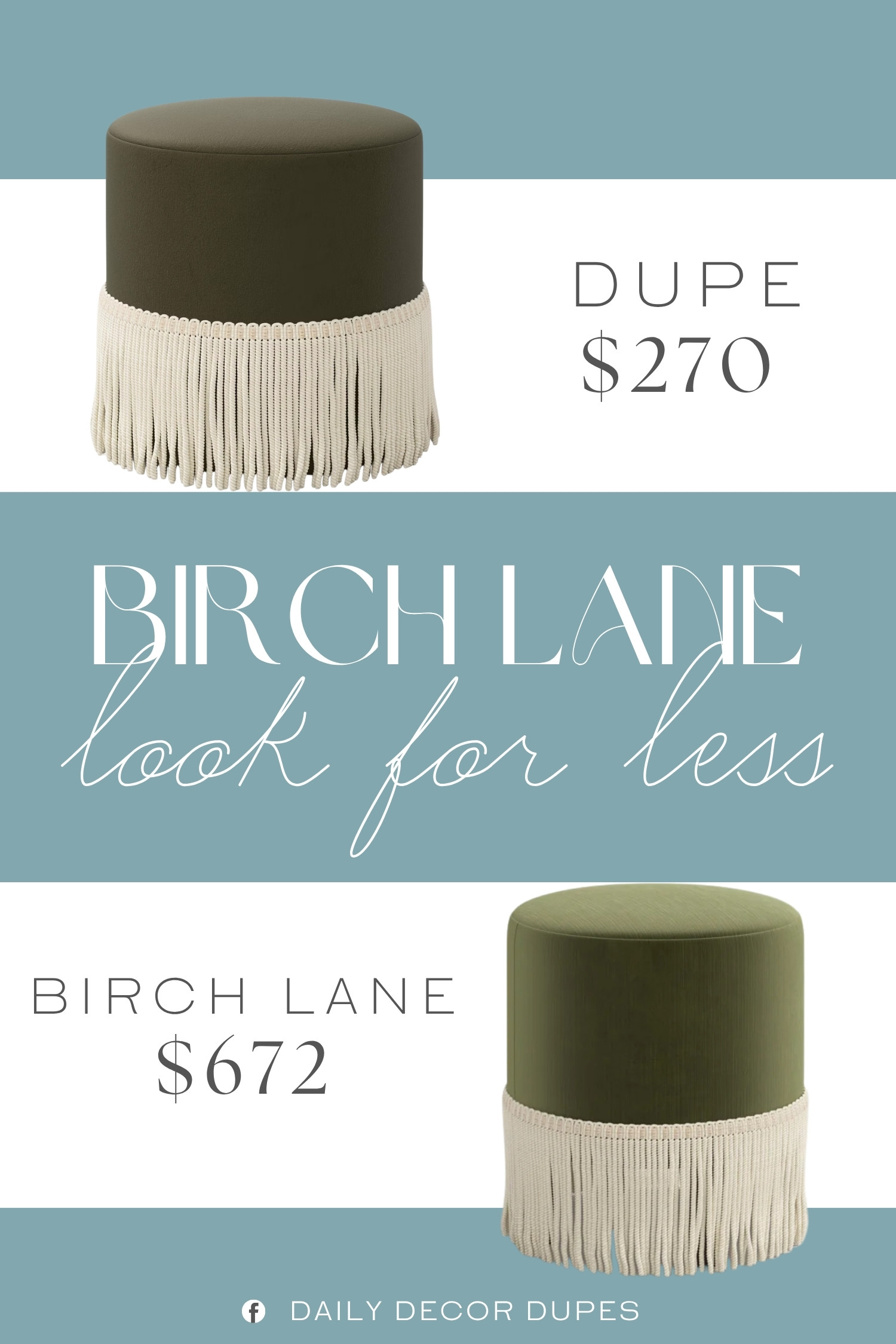 The Birch Lane Ann Ottoman pairs a rounded, upholstered shape with a soft neutral fringe detail for a look that feels playful, cozy, and collected. This fringe ottoman works beautifully as a footrest, extra seat, or decorative accent in a living room, bedroom, nursery, or reading nook. At around $270 compared with the $672 designer version shown, it brings a fun layered-texture look home without the higher price tag. ✨🤍🏡

Home more affordable option find similar look for less budget friendly affordable cheap cheaper beautiful pretty. Clearance sale coupon code discount code promo code luxury Inspo inspiration inspired by idea ideas Love like these? I share multiple every day in my FB group.
#BirchLaneInspired #Ottoman #FringeOttoman #RoundOttoman #UpholsteredOttoman #OttomanDecor #AccentFurniture #LivingRoomDecor 

 #LTKHome