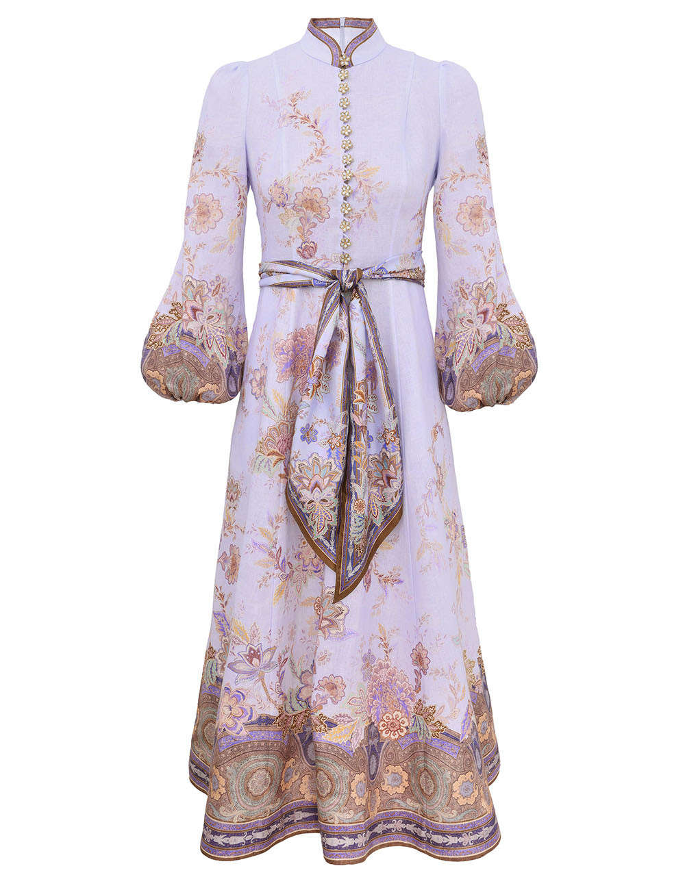 ZIMMERMANN Luna Button Midi Dress Blue Paisley Size 1 | ZIMMERMANN (US, CA, EU, MENA)