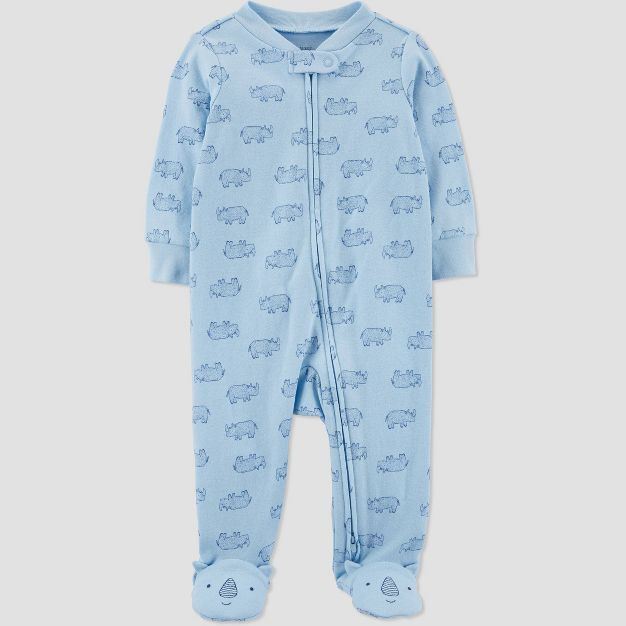 Baby Boys' Rhino Footed Pajamas - Just One You® made by carter's Blue | Target