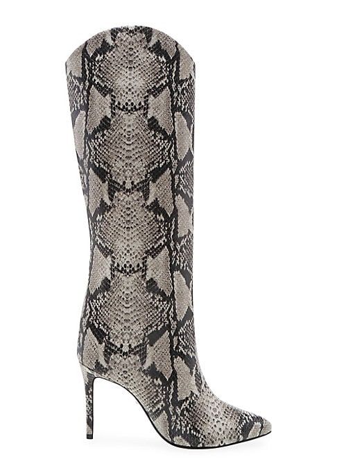 Schutz Women's Maryana Knee-High Snakeskin-Embossed Leather Boots - Size 5.5 | Saks Fifth Avenue