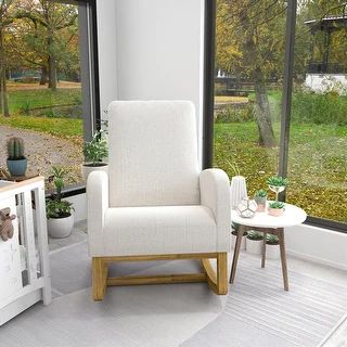 Solid Upholstered Rocking Chair - Beige | Bed Bath & Beyond
