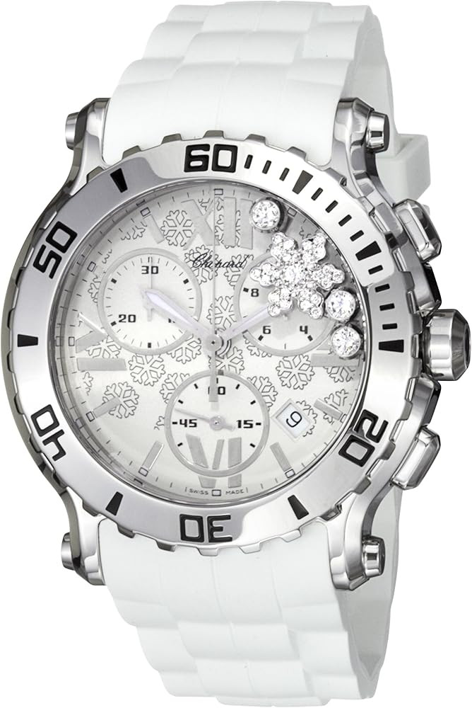Chopard Women's 288499-3004 Happy Sport Round White Snow Flake Diamond Dial Watch | Amazon (US)
