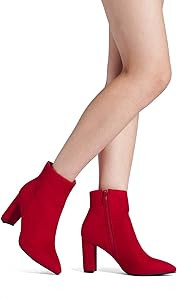DREAM PAIRS Women's Chunky High Heel Ankle Booties | Amazon (US)