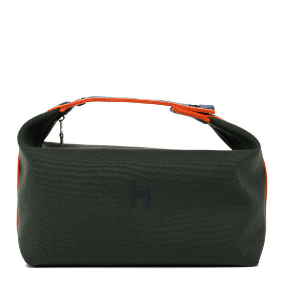 HERMES

Canvas Large Bride-A-Brac Pouch Vert Foret | Fashionphile