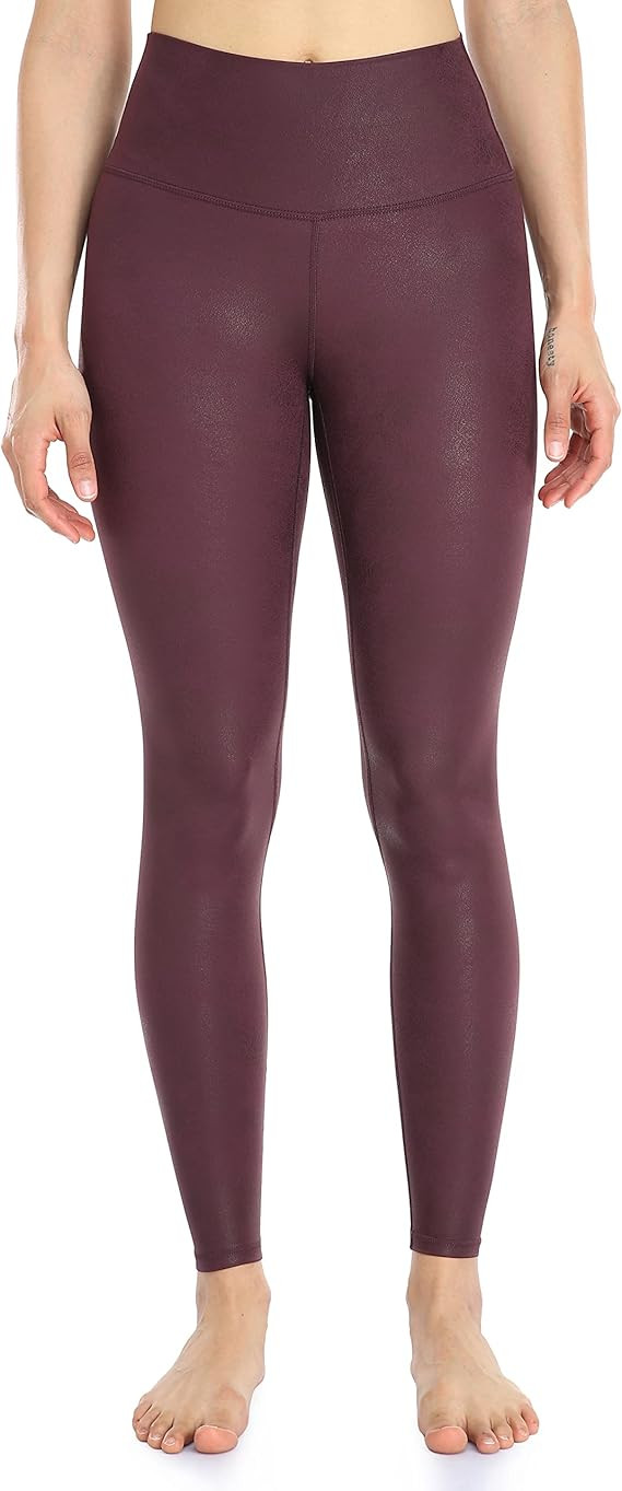 Colorfulkoala Women's High Waisted Matte Faux Leather Leggings Full Length Yoga Pants | Amazon (US)