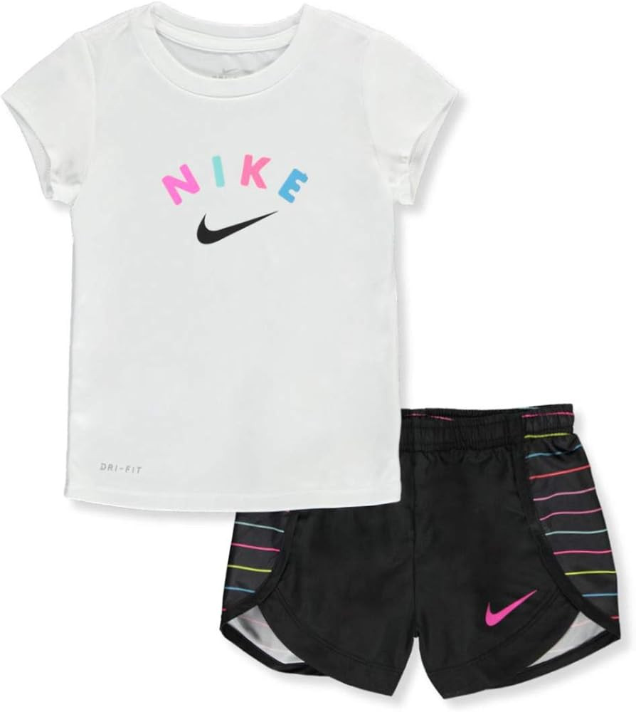 Nike Girl`s Graphic Print T Shirt & Shorts 2 Piece Set | Amazon (US)