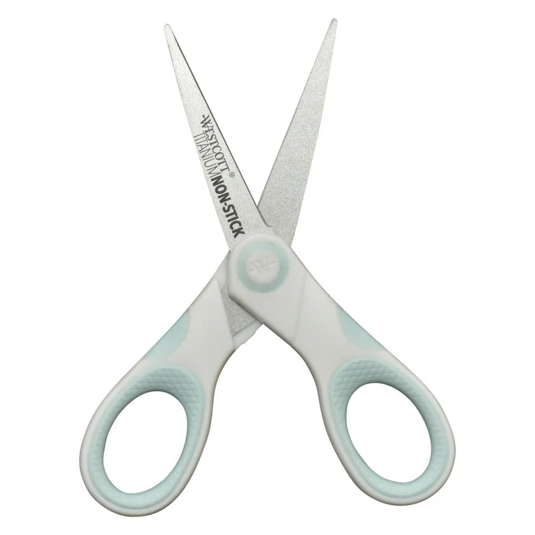 Westcott Carbo Titanium, Non-Stick Scissors, 5", for Craft, White/Blue, 1-Count | Walmart (US)