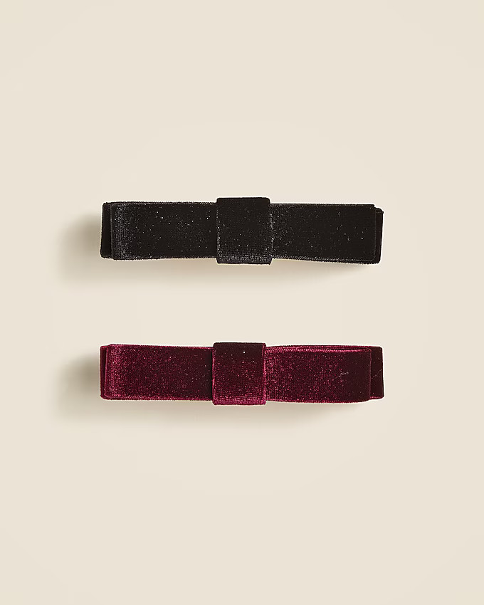 Small velvet bow hair clips set-of-two | J. Crew US