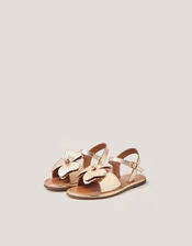 Flower Metallic Leather Sandals Gold | Monsoon (UK)