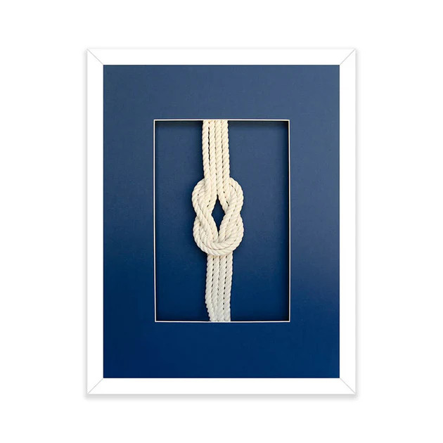 Navy Nautical Knot Framed Art - Double Square | Cailini Coastal