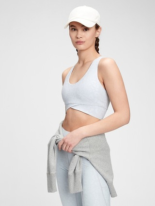 GapFit Sculpt Medium Impact Wrap Front Sports Bra | Gap (US)