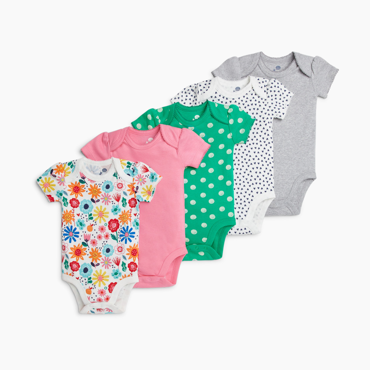 5-Pack Short Sleeve Bodysuits Printed | Babylist