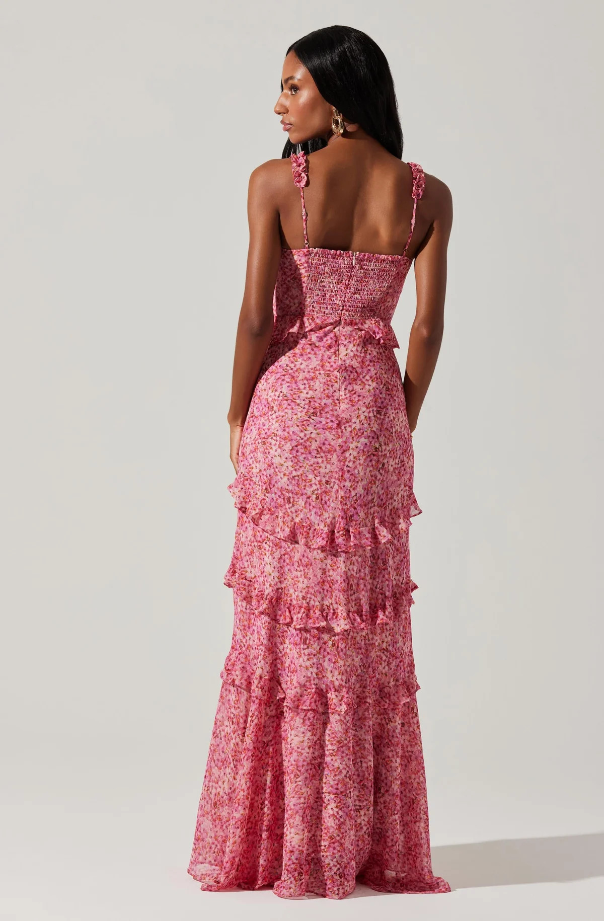 Olina Floral Ruffle Maxi Dress | ASTR The Label (US)