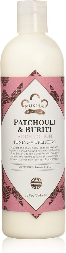 Nubian Heritage Body Lotion with Shea Butter and Rose Hips Lotion PATCHOULI & BURITI,13 fl oz | Amazon (US)