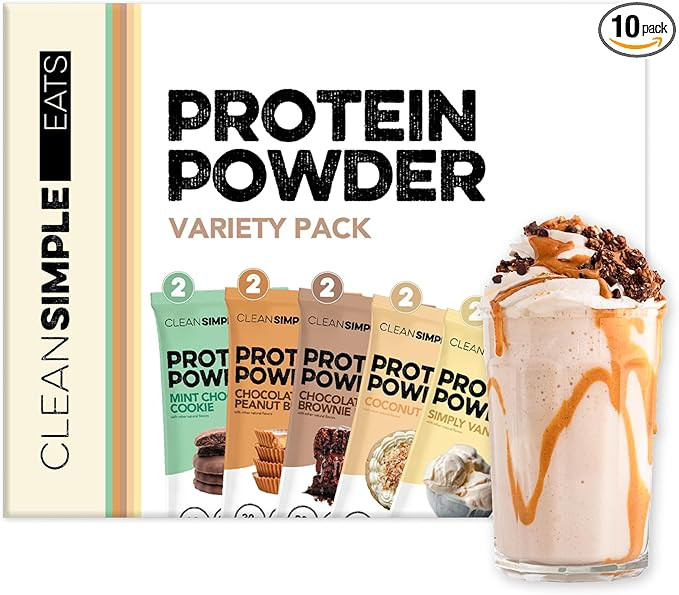 Clean Simple Eats Whey Protein Powder, Variety Pack, Naturally Sweetened Flavors, 100% Grass Fed ... | Amazon (US)